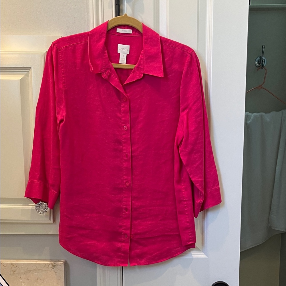 Chico's Fuchsia Button-Down Shirt